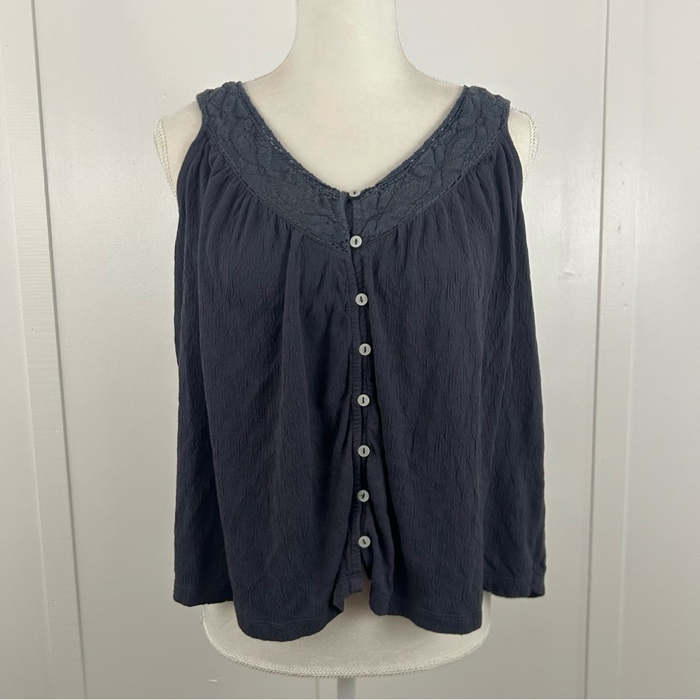 Lucky Brand womens top sleevless gray size L